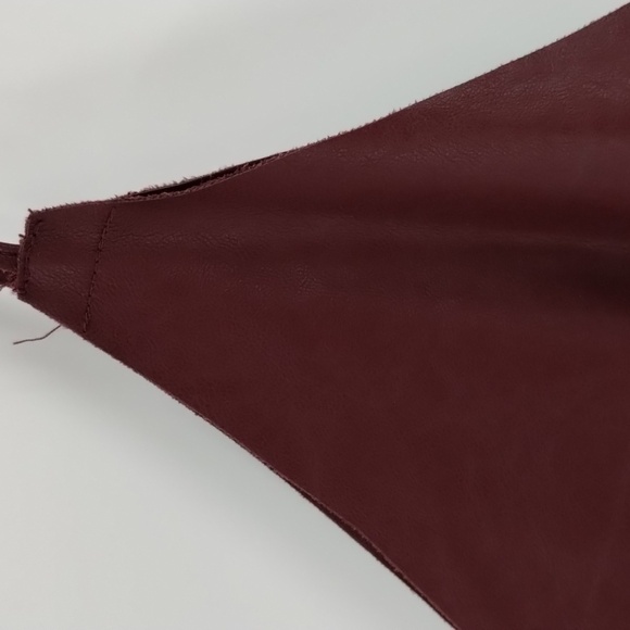 DO + BE deep burgundy faux leather asymmetrical tank stretch back size small - Picture 4 of 8
